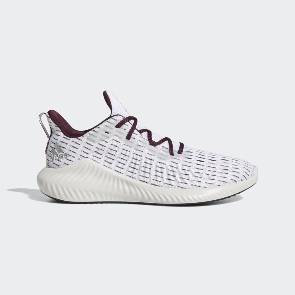 Adidas Men's Alphabounce+ Running Shoes White/Silver Metal/Burgundy Ireland EF8183